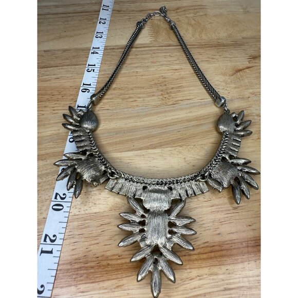 Loft Silver-Tone Crystal Statement Necklace With Rhinestone Accents - Picture 12 of 15